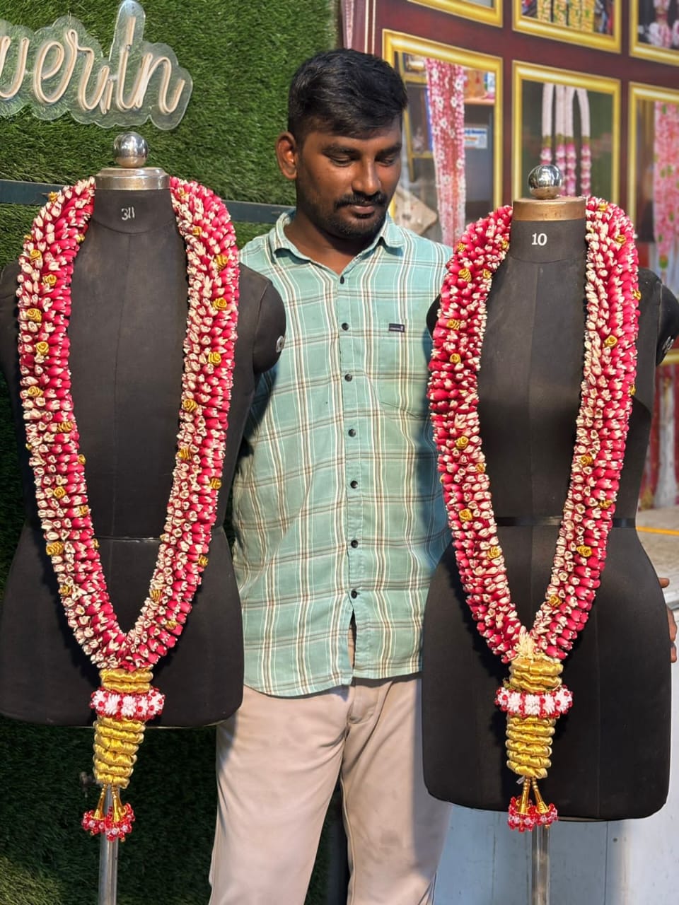 💍 Theri Royal Wedding Malai Set of 2 garlands (Bride and Groom)